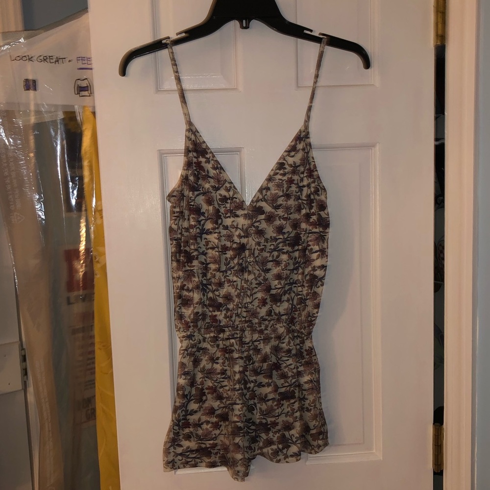 Purple Floral Print Romper